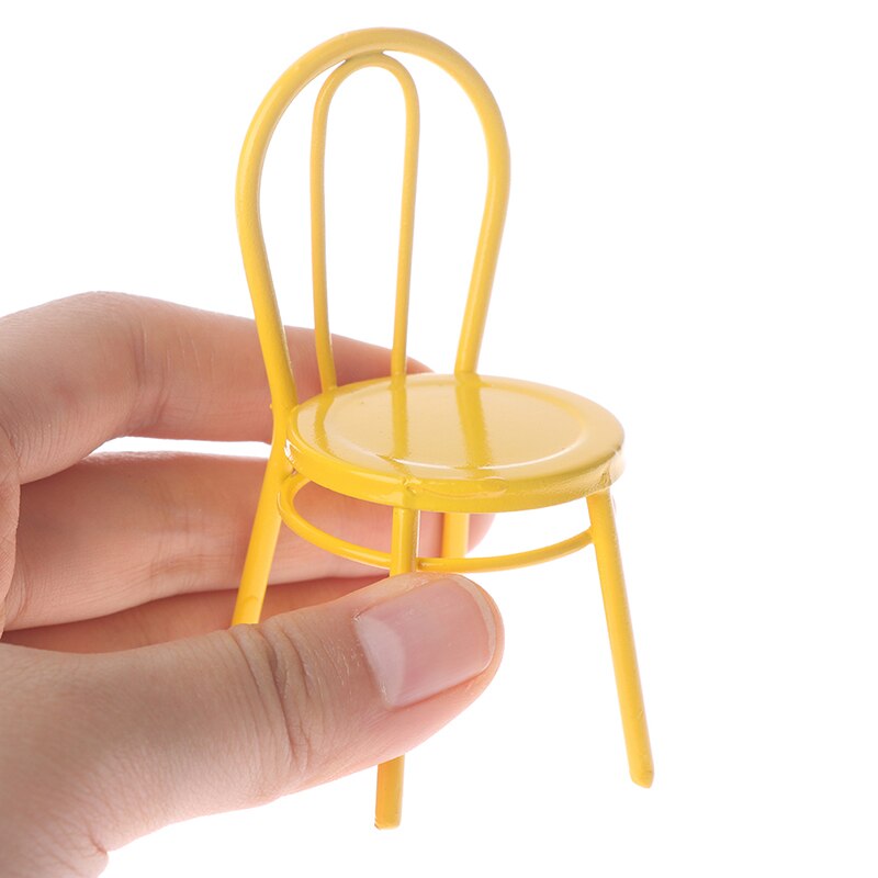 1/12 dukkehus miniature møbler metal stol dukkehus tilbehør diy legetøj til baby børn