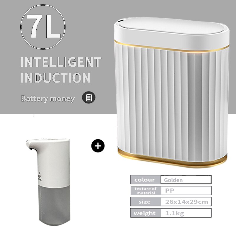 12L/15L Smart Sensor Trash Can Household Automatic Electronic Trash Can Kitchen Waste Bin Trash Can for Bedroom Kitchen Bathroom