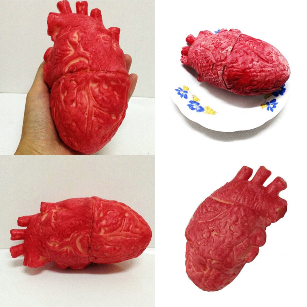 1PC Halloween entsetzlich Blutigen Durchtrennt Grusel unheimlich Menschliche Herz lebensgroß unheimlich Gefälschte Gummi blutig Körper Teil Halloween Dekorationen