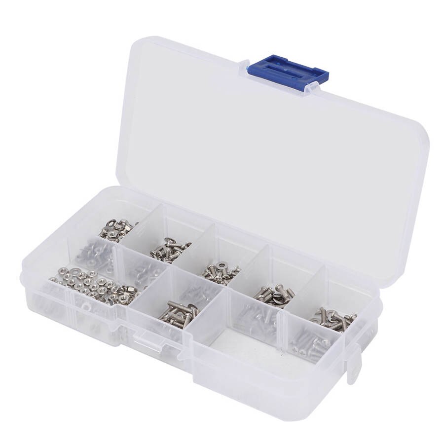 360pcs/Set M2 Stainless Steel Screw Nut Washer Fasteners Assortment Self Tapping Wood Screw Assortment Kit Lock Nut Fastener