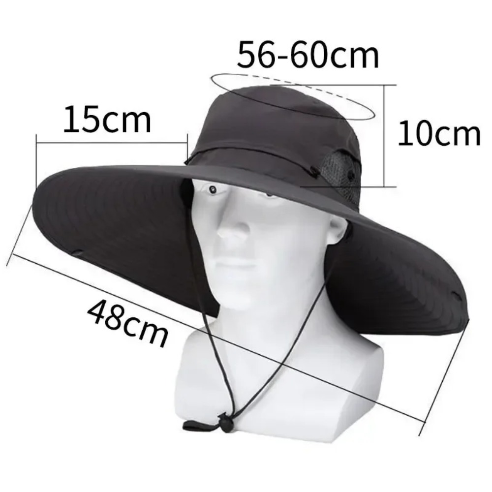 15 cm brede rand zonnehoed UPF50+ ademende emmerpet voor mannen/vrouwen, opvouwbare UV-beschermingshoed voor vissen/wandelen hoeden emmerhoed