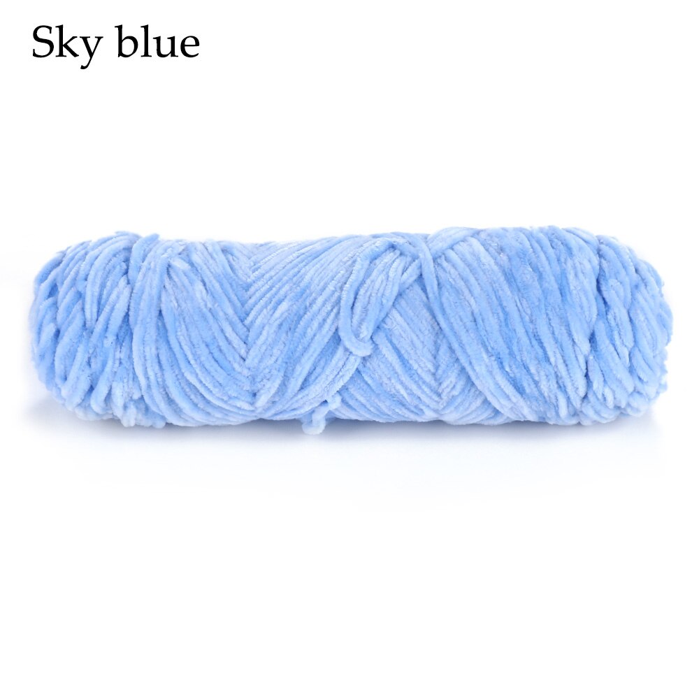 100g Hand geweven Garen Fluwelen Garen Getexturiseerde Polyester Gemengd Katoen Suggereren DIY trui sjaal lijn 4 MM- 5 MM Breien Garen Hand: Sky Blue