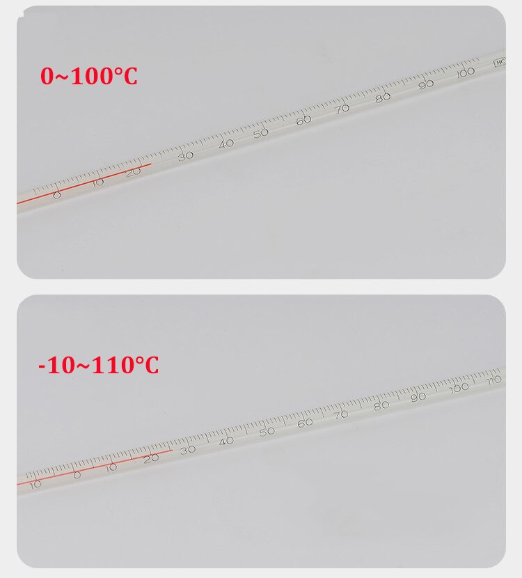 20PC alcohol red liquid glass thermometer red water thermometer glass rod thermometer bar table water temperature meter 0-100C