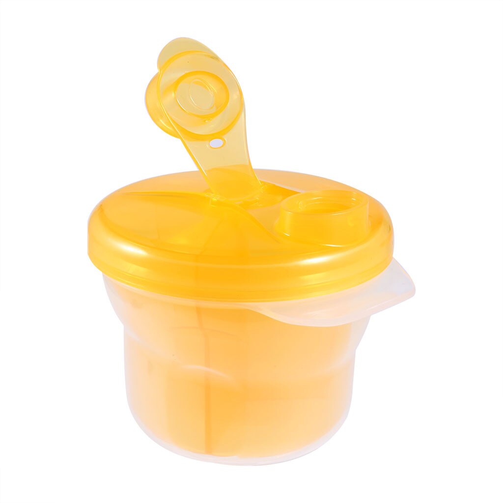 3 layers Bear Style Portable Baby Food Storage Box Essential Cereal Cartoon Infant Milk Powder Box Toddle Snacks Container: Yellow