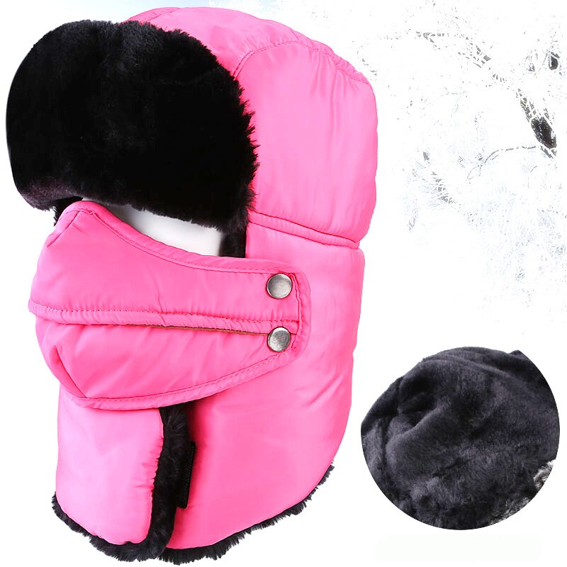 HT2097, gorro ruso para hombre y mujer, gorro de invierno cálido con orejeras, gorro de invierno para esquiar, gorro de piel con máscara Ushanka, gorro de Bombardero