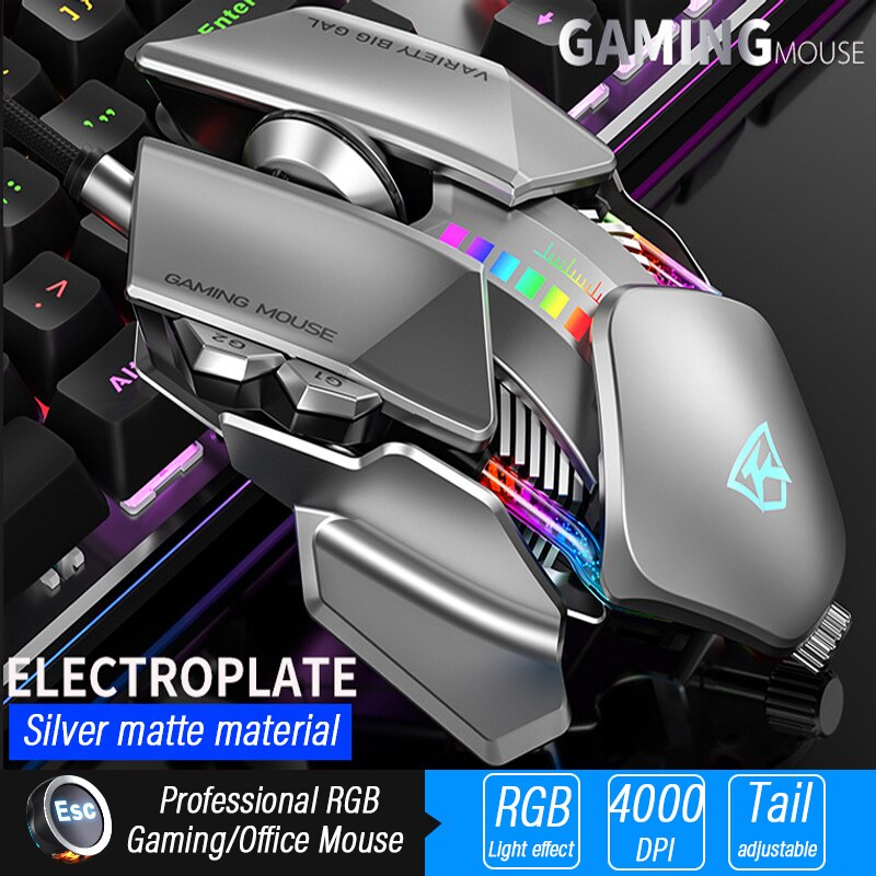 Ergonomic Gaming Mouse Computer-Mice Gamer Wired Laptop Usb-Cable Optical Adjustable Tail Mouse Mouse Gamer 4000DPI: 003
