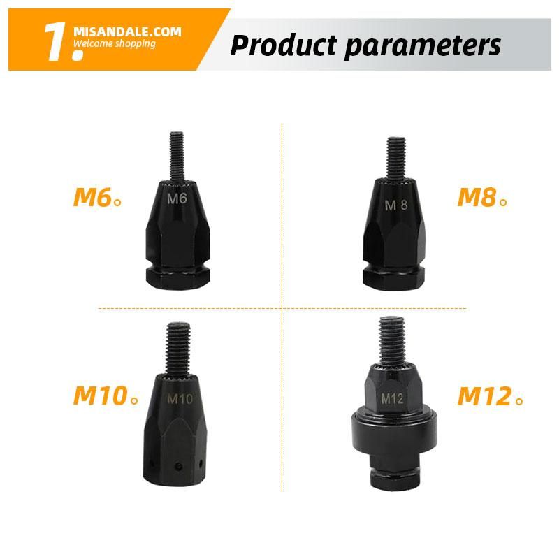 Hand Rivet Nut Head Nuts Easy Installation Riveter Tool Tip Mandrel Head Replacements M4 M5 M6 M8 M10 M12 Threaded Riveter Nut