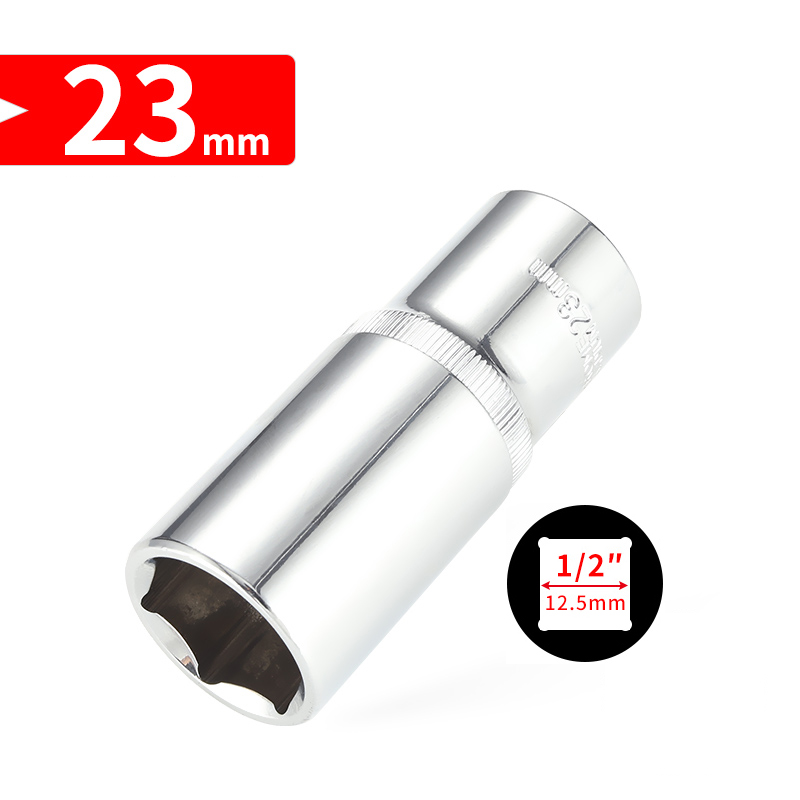 1/2 tommer  (12.5mm lengre hode 8-32mm cr-v pipenøkkelsett sekskantet skrallehode for bilreparasjonsverktøy: 23mm