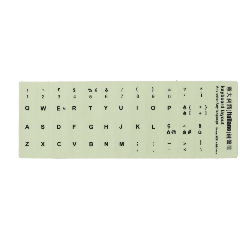 Luminous Waterproof Keyboard Stickers Fluorescent Keyboard Stickers Protective Film Layout with Button Letters for English key: 5