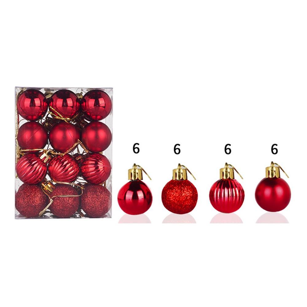 24PCS 30mm Christmas Ball For Christmas Tree Ornaments Hanging Home Party Xmas Decorations Navidad palline natalizie SD: Dark Khaki