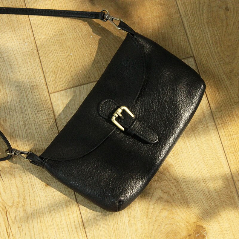 Koreaanse Versie Van Gangfeng Zachte Lederen Schoudertas: Black