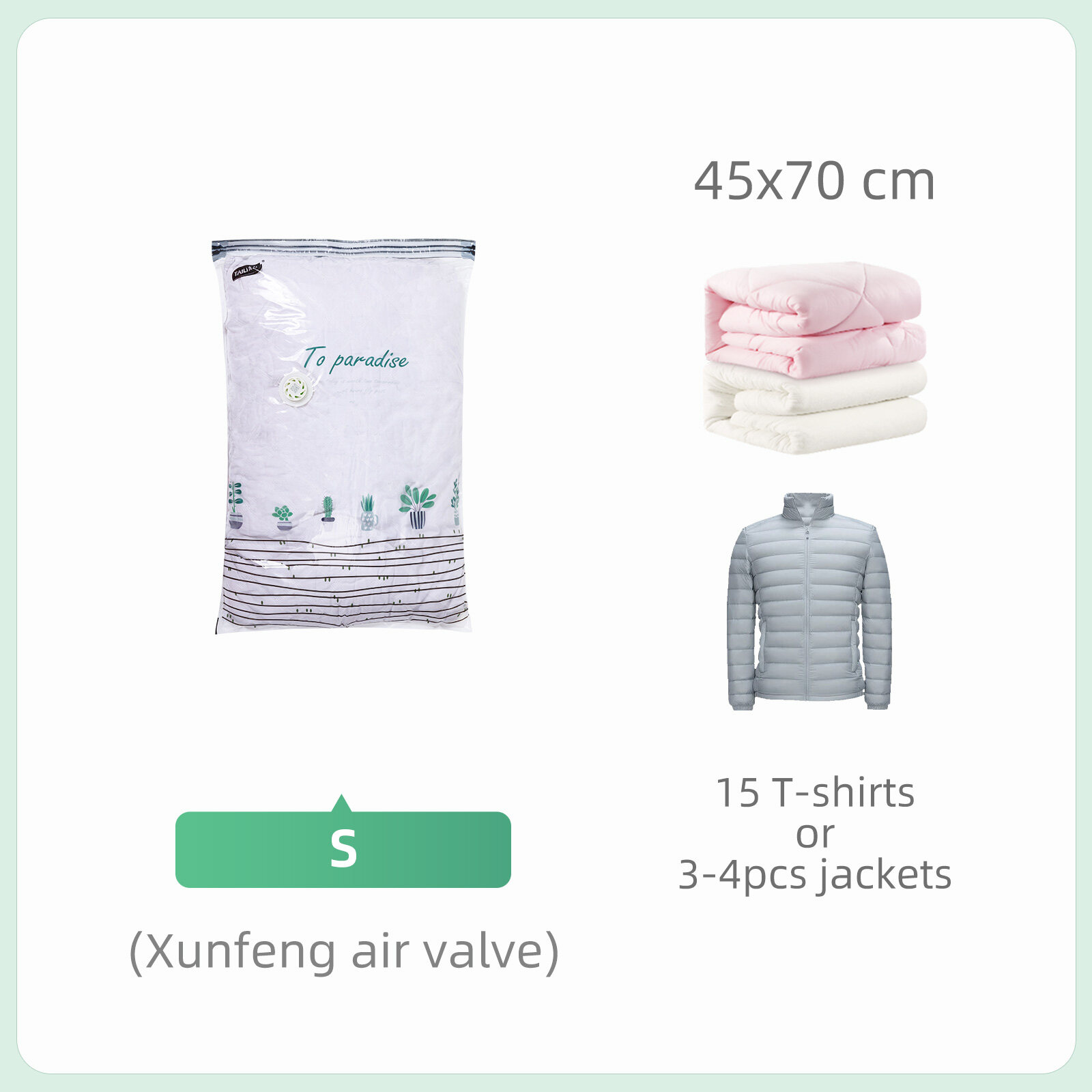 Bolsas de vacío cúbicas TAILI, bolsa de almacenamiento grande para ropa, edredones, mantas, sin necesidad de herramientas, bolsa de compresión para bolsa de almacenamiento de viaje: Rojo