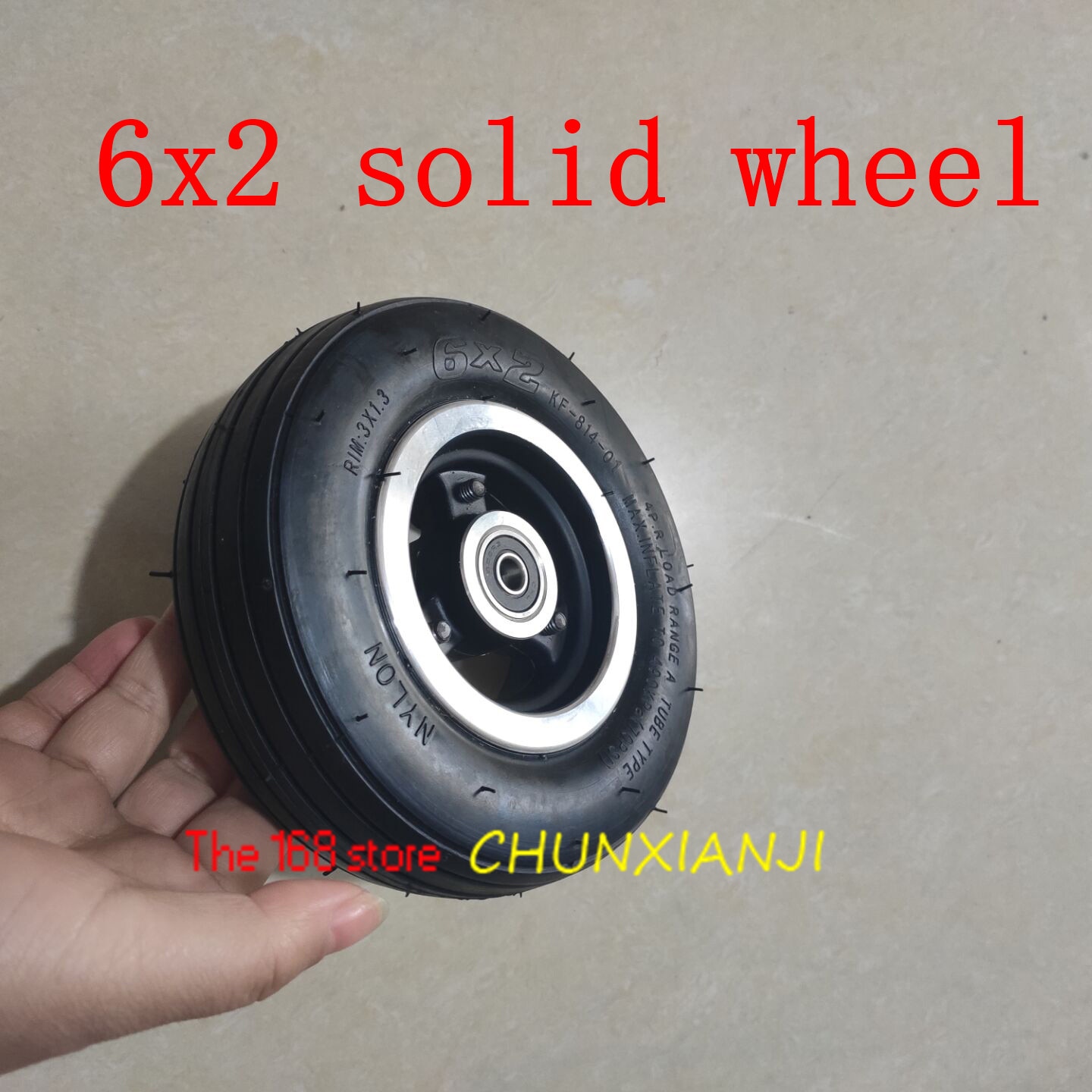Good 6 Inch Electric Scooter Wheel 6x2 Solid Tire Metal Hub for Trolley Cart Wheel