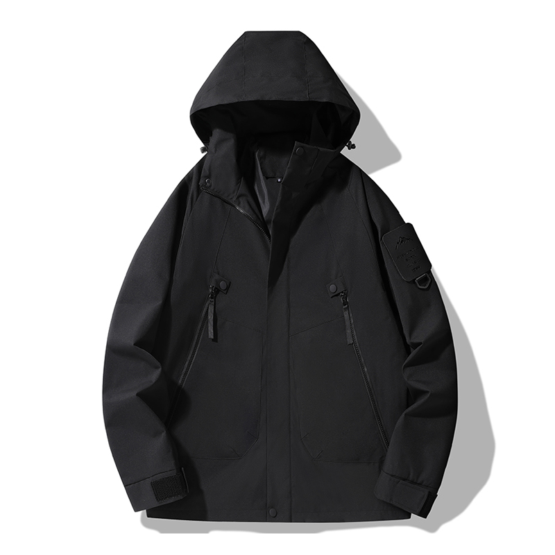 LNGXO Women Men Waterproof Jacket Climbing Hiking Camping Trekking Windbreaker Unisex Outdoor Windproof Rain Coat Antifouling: M / black