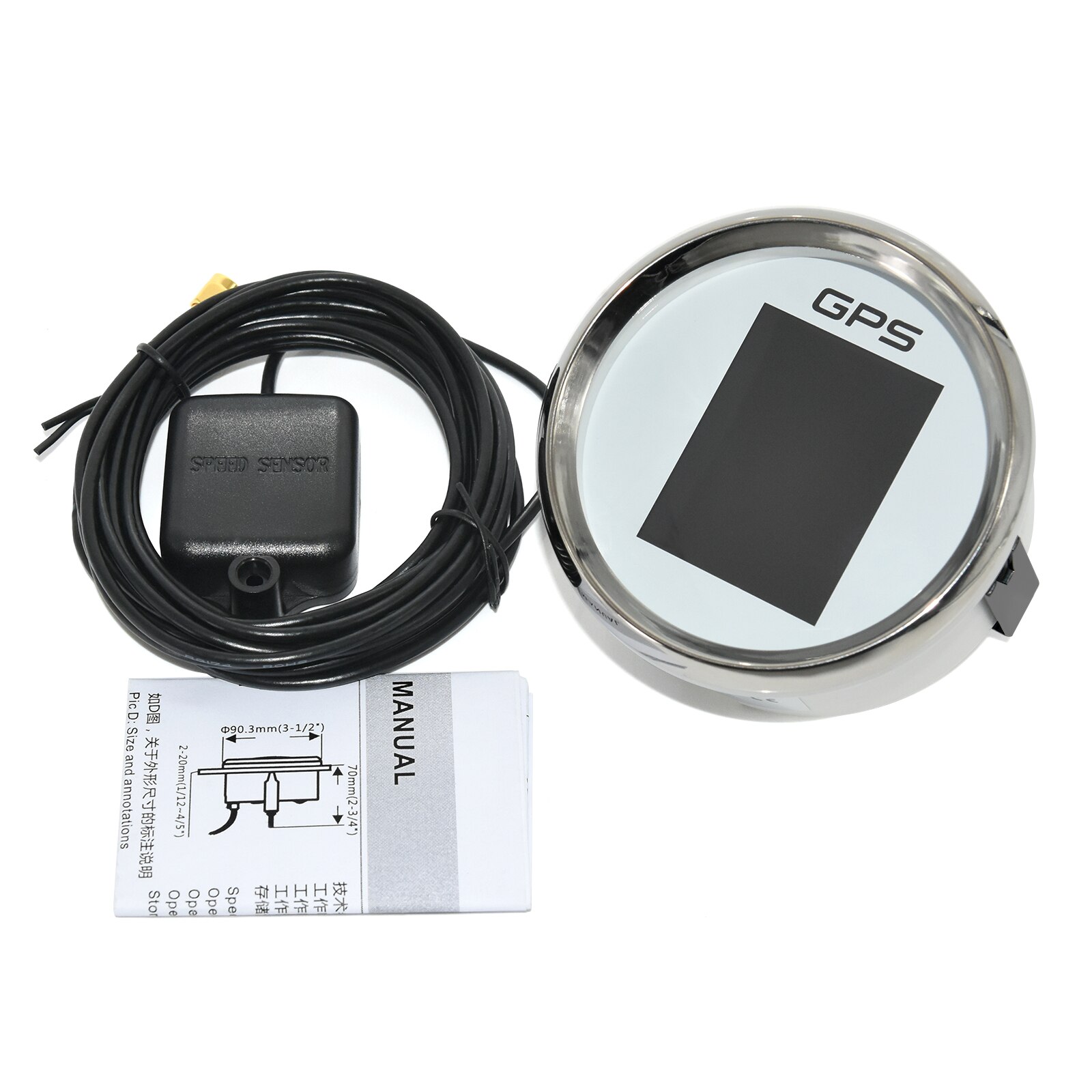 HD 85mm GPS Speedometer + GPS Antenna Sensor Odometer Adjustable Trip ODO COG TFT Screen Speed Gauges For Motor Yacht Boat Car