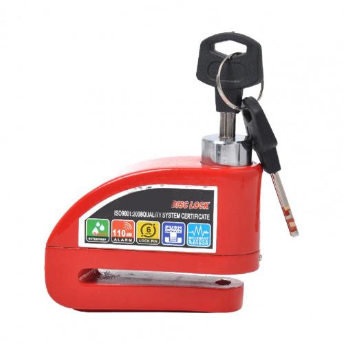 Brake Lock High-decibel Alarm Wide Application Alloy Anti-theft Scooter Lock for Motorcycle: Red