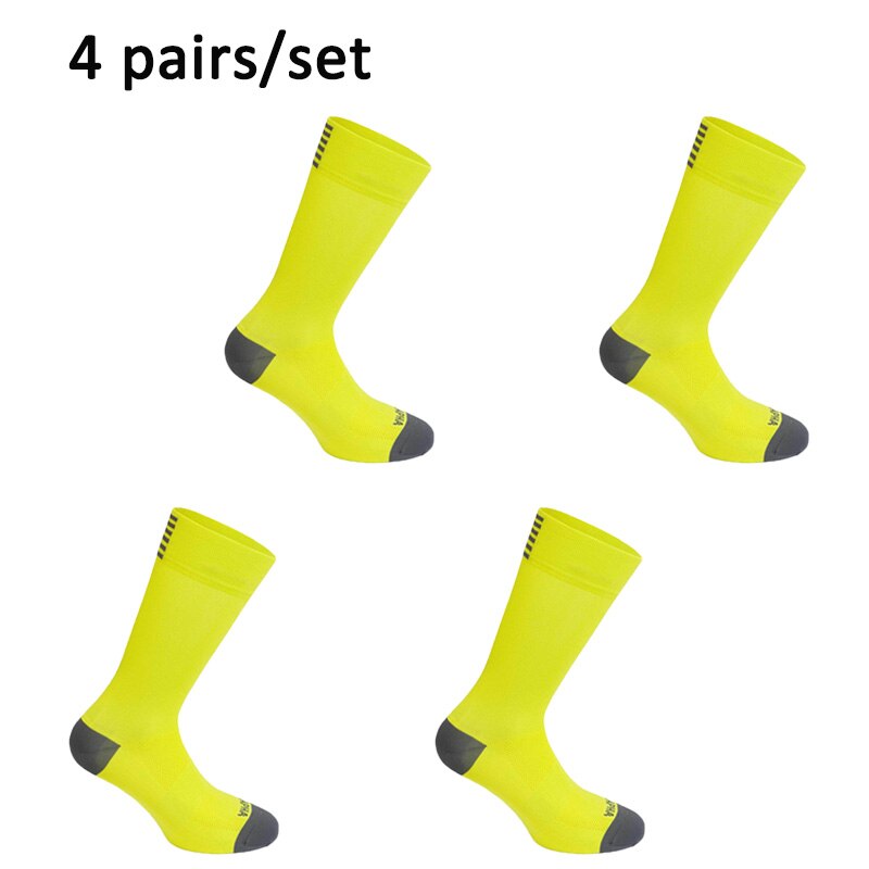 Sky Cavaliere Ciclismo Calzini E Calzettoni Uomini Donne Nero Bianco Traspirante Antiusura Bici da corsa di Sport Esterno: 4yellow
