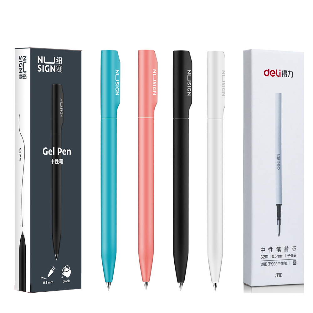 NUSIGN Gel Pen 0.5MM Refill for Xiaomi Sign Pens Colorful Neutral Pens Rotary Switch Smooth Writing Pen For Office Home School