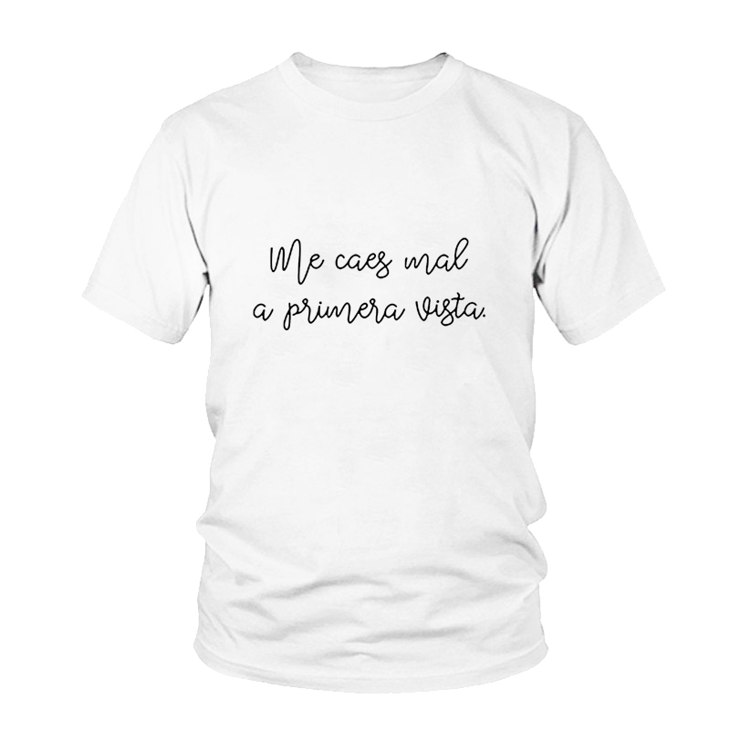 Älskar sommar t-shirt toppar kvinnor kortärmade o-ringade spanska bokstäver tryck casual harajuku dam t-shirts svarta