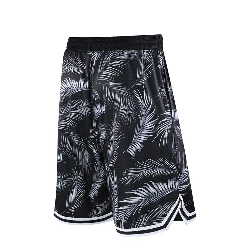 HOWE AO Men Casual Shorts Printed Joggers Short Sweatpants Drawstring Hip Hop Slim Workout Shorts