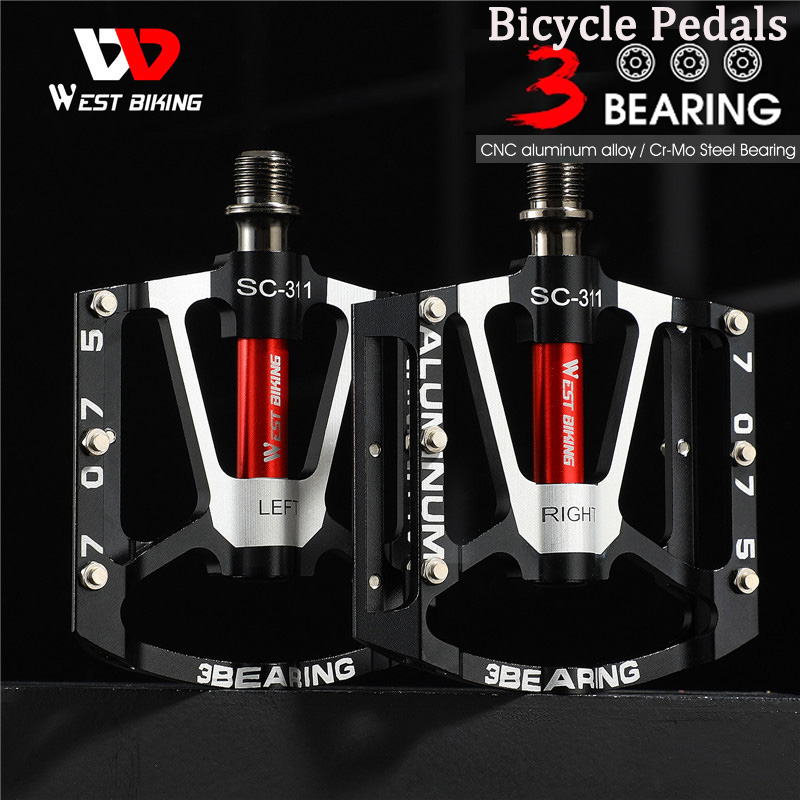 Pedales de bicicleta ultraligeros de aleación de aluminio, antideslizantes, CNC, BMX, MTB, Pedal de bicicleta de carretera, rodamiento sellado, piezas de bicicleta