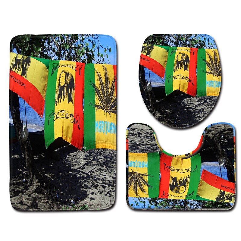 Rose Gedrukt Badmat Voor Bad Tapijt In De Badkamer Thuis Decoratie Mat Toilet Seat Cover Mat Microfiber Douche Vloer mat Set: 3PCS2 / Large 3PCS