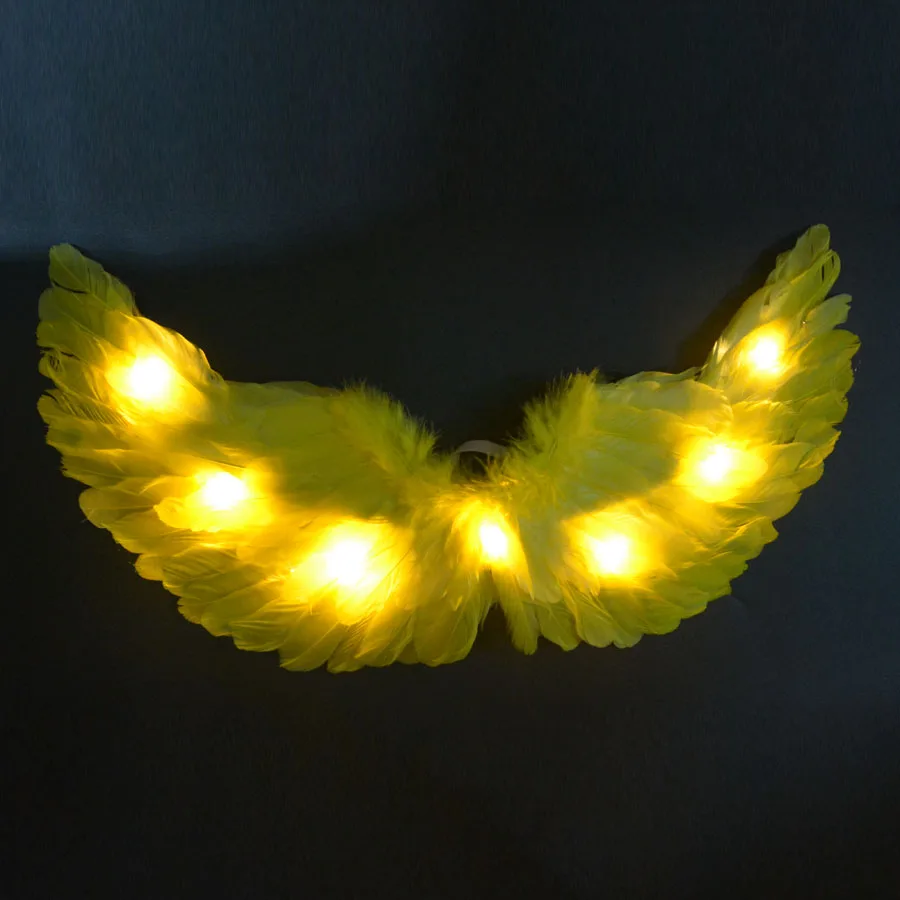 Gelbe LED-Glüh leuchten, EngelsfederflüGel, FeenflüGel, Requisiten, , Party, Cosplay, Geburtstag, Kostümich, Hochzeit, Festival: Möglichkeit 1 / Blau