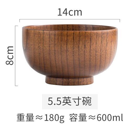 Japońskie retro jujube drewniana misa drewniana miska robić ryżu duża miska robić zupy z makaronem łyżka drewniana misa domowa restauracja zastawa stołowa: 5.5 cale
