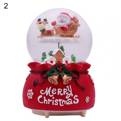 Santa Claus Snow Globe Miniature Snow Globe Display Fall Resistant Cute Christmas Music Snow Globe Ornament:  L 2