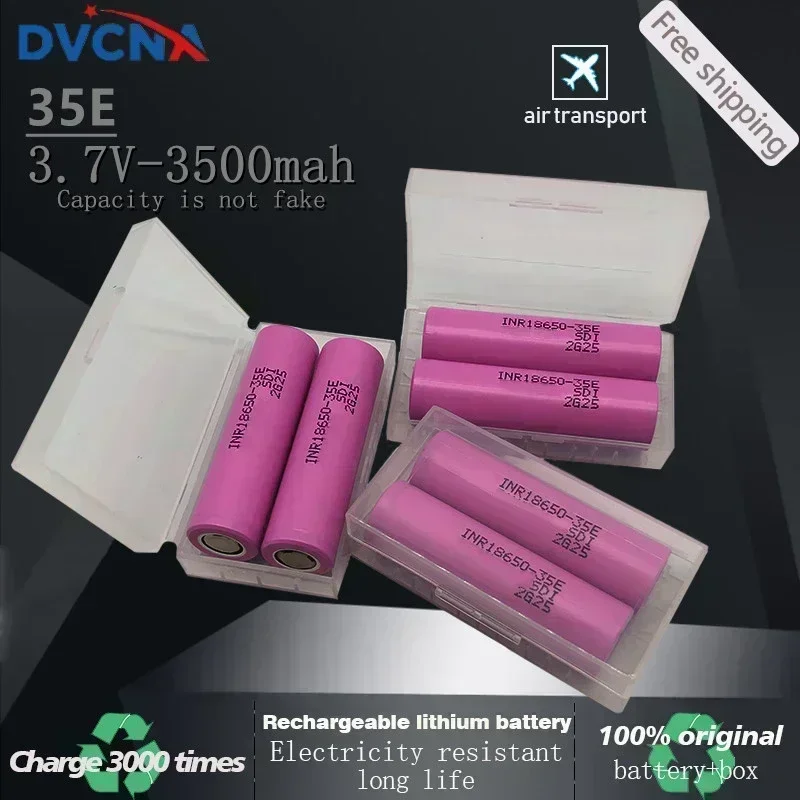 100% original 18650 3500mah 20th descarga inr18650 35e 3500mah 18650 3,7 v batería recargable de iones de litio