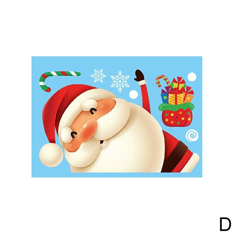 Kerststickers muurstickers statische stickers raamstickers kerstman eland vitrinekast: D