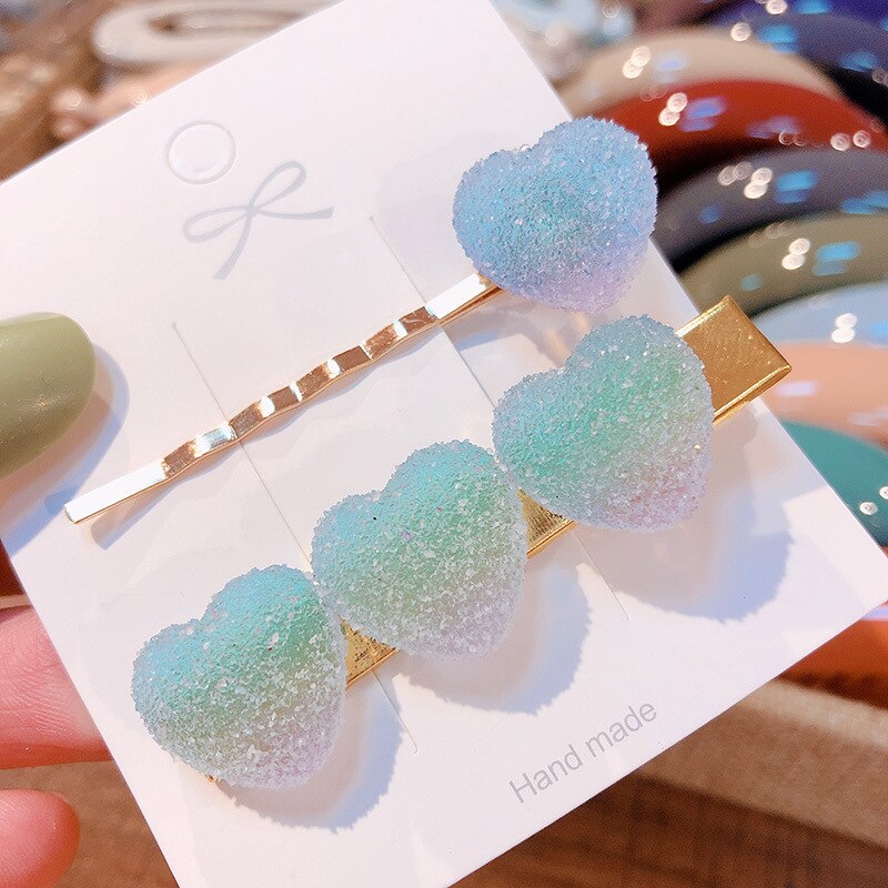Korea Sweet Heart Candy Color Minimalist Hair Clip Hair Grip Lovely Barrettes Hairpin Hair Accessories For Women Girls: 4
