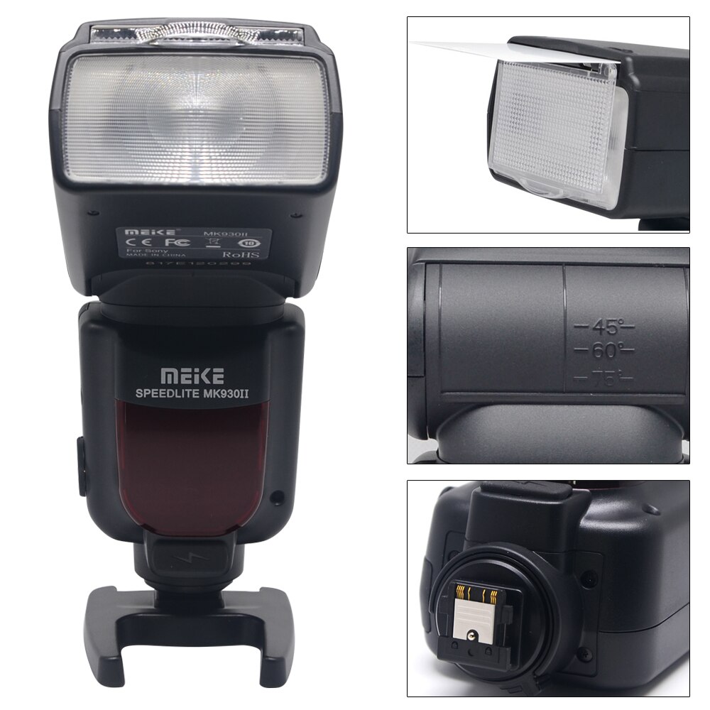 Meike MK930II-S GN58 Flash Speedlite M/Multi/S1/S2 Modus voor Sony NEX3 NEX6 NEX7 A6000 A7 A7II A72 RX10