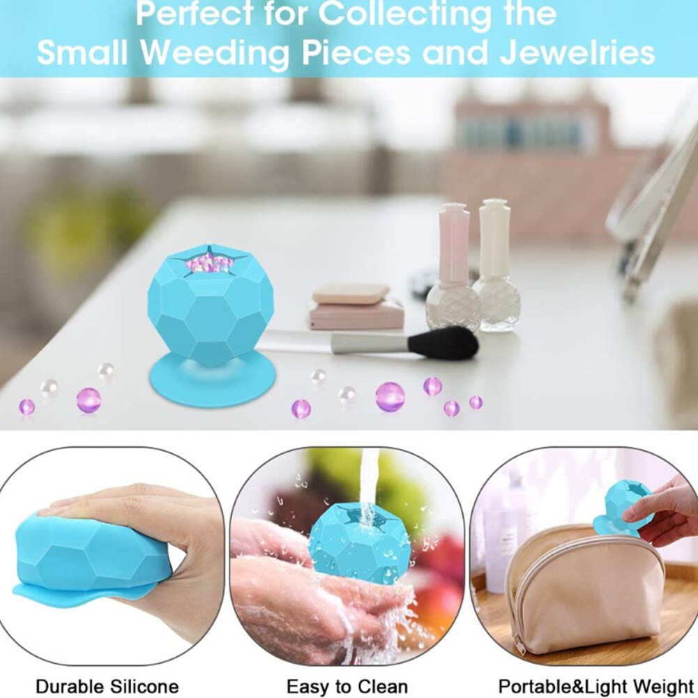 Scrapbooking Durable Weeding Scrap Collector Container Storage Box Suctioned Soft Silicone Organizer Portable Lightweight