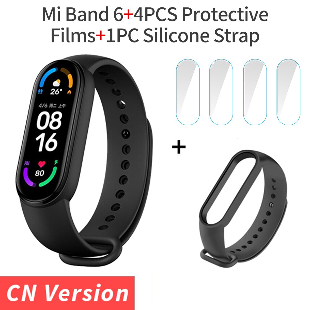 Xiaomi Mi Band 6 Clever Band AMOLED Bildschirm Miband 6 Blut Sauerstoff Fitness Traker Clever Armbinde Bluetooth Wasserdichte PK Mi Band 5: hinzufügen Filme Gurt