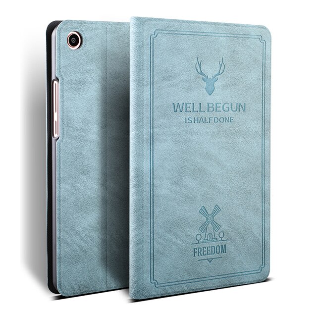 Para Xiaomi Mi Pad 4 8,0 Tablet Funda Ultra ajustado Retro plegable Flip Stand de cuero de la PU cubierta inteligente para Xiaomi MiPad 4 8: Blue