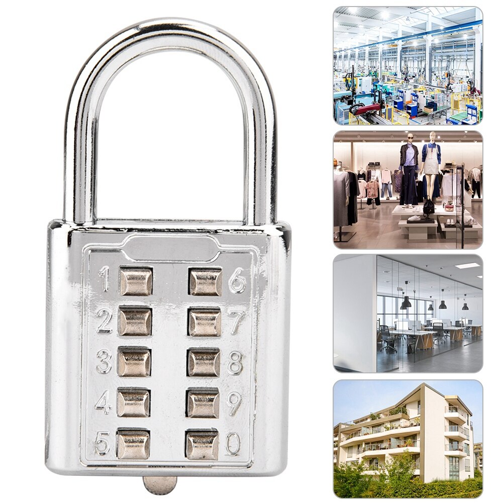 10-Digit Push Button Combination Password Padlock Blind Button Padlocks Password Locks For Lock Luggage Zipper