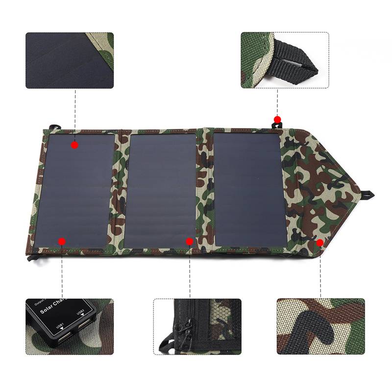 Folding 50W Solar Panels 5V Waterproof Sun Power Solar Cells Charger Double USB Output Devices Portable for Smartphones