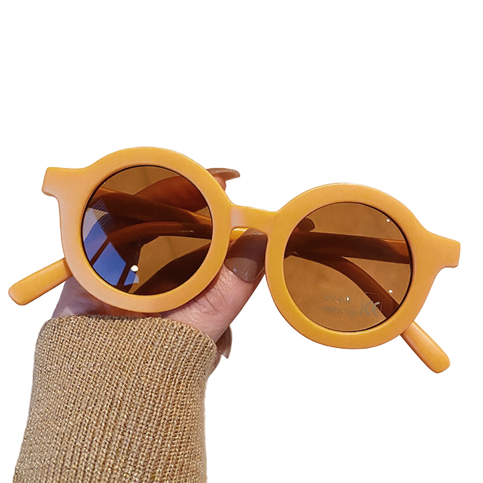 2-6Y Kid Eye occhiali da sole Vintage Girls Cute occhiali da sole Party Eyewear Shades Lovely Children studenti per regalo UV400: YELLOW