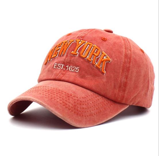 Nyeste newyork, unisex baseball cap, retro baseball hat, broderet med bogstaver, ny: Orange