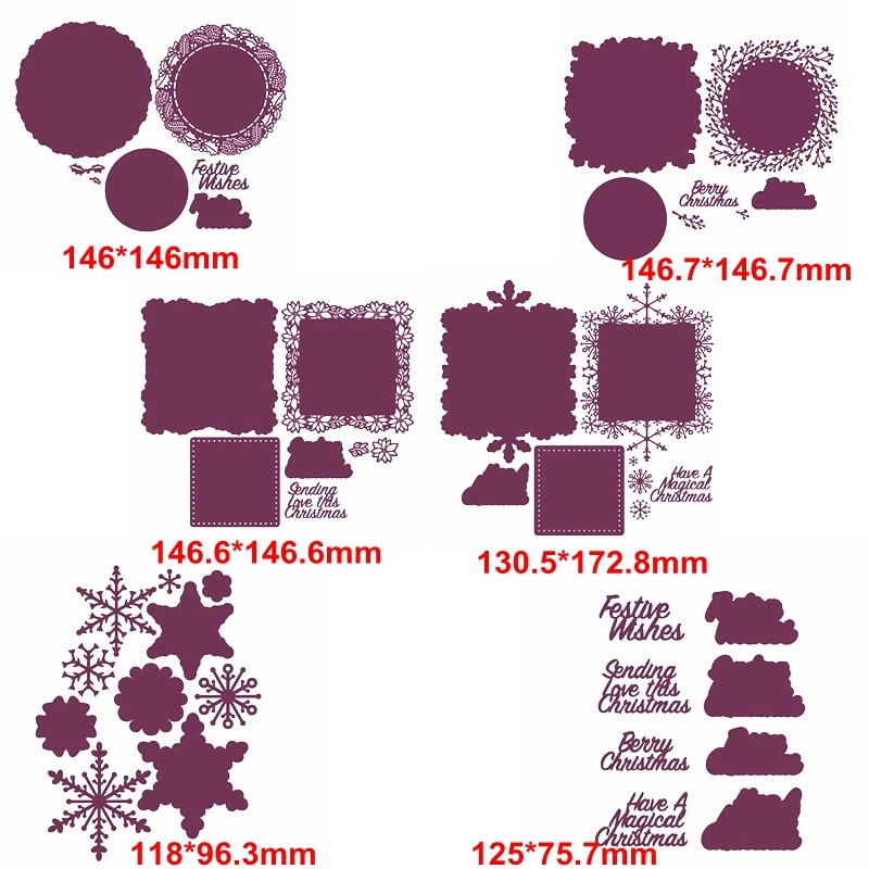Flourishing Border Frame Metal Cutting Dies Frame&Stars&Phrases Die Cuts For Card Making DIY Embossed Crafts Cards