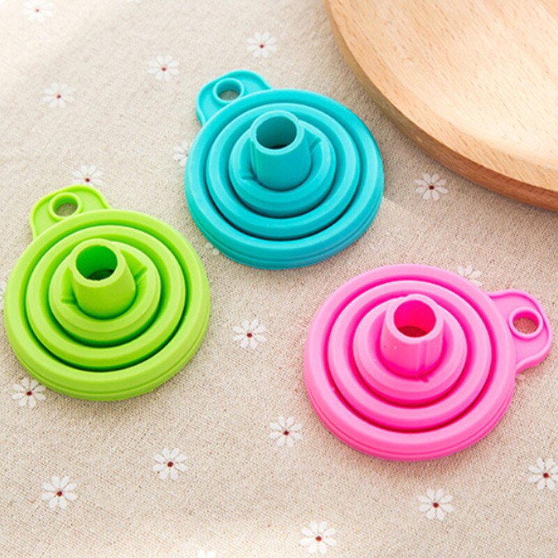 Outil de cuisine DIY, entonnoir pliant en Silicone de alimentaire, Mini entonnoir de distribution de liquide domestique, couleur aléatoire