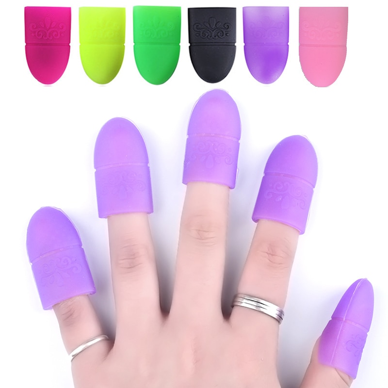 5 stks/set UV Gel Polish Remover Warp Nail Tips Siliconen Losweken Cap Clip Herbruikbare Manicure Cleaning Vernis Kits Accessoire gereedschap