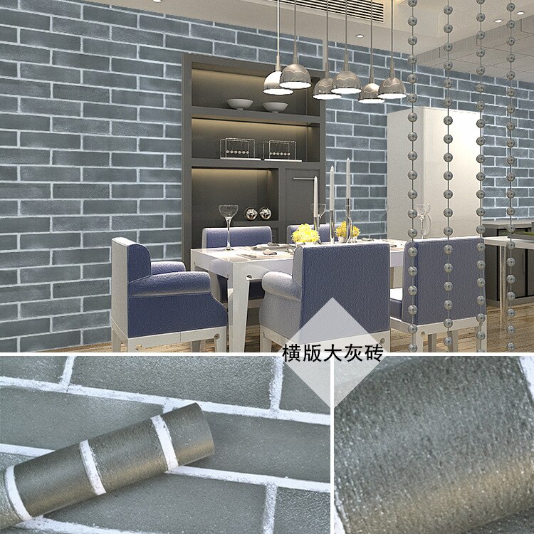 Zelfklevende Behang Zelfklevende Behang Wandtegel Slaapkamer Woonkamer Gevel Decoratie Kapper: Grey brick