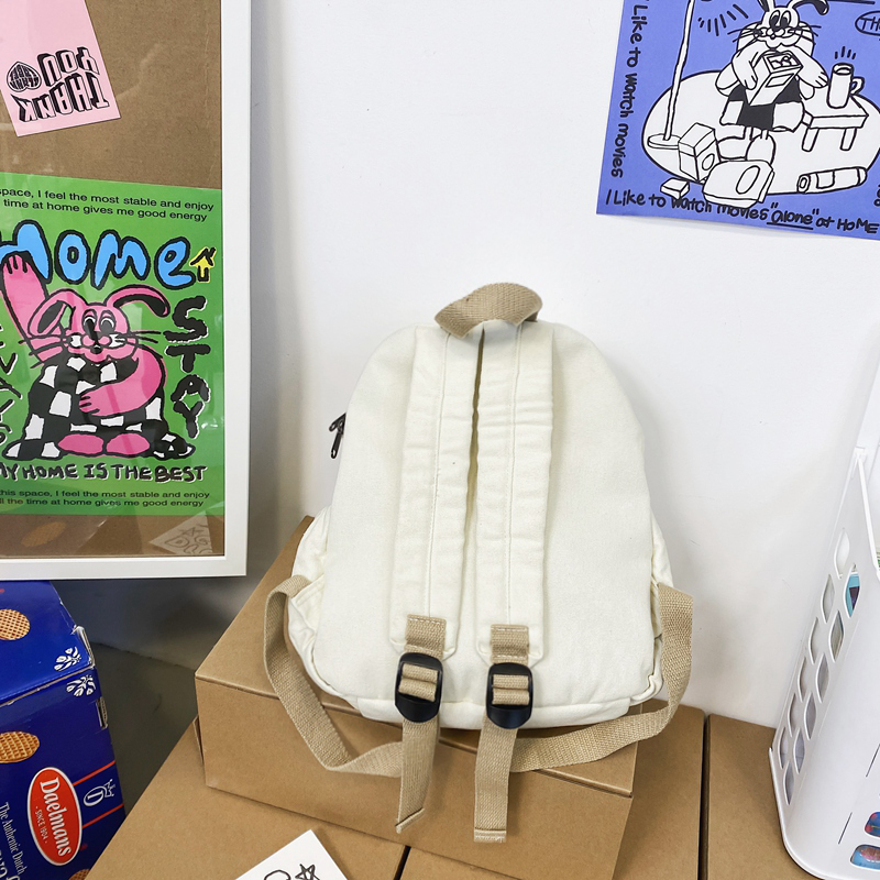 100% Baumwolle kleine Rucksäcke solide schwarz Freizeit oder Reisetaschen weiche Leinwand Pakete für Frauen hochwertige Tuch Umhängetaschen