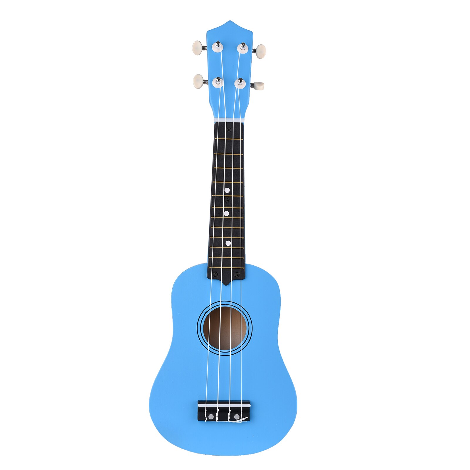Muslady-ukelele de 4 cuerdas de 21 pulgadas, instrumento Musical de madera, bajo, pequeño, para niños, color Beige: Blue