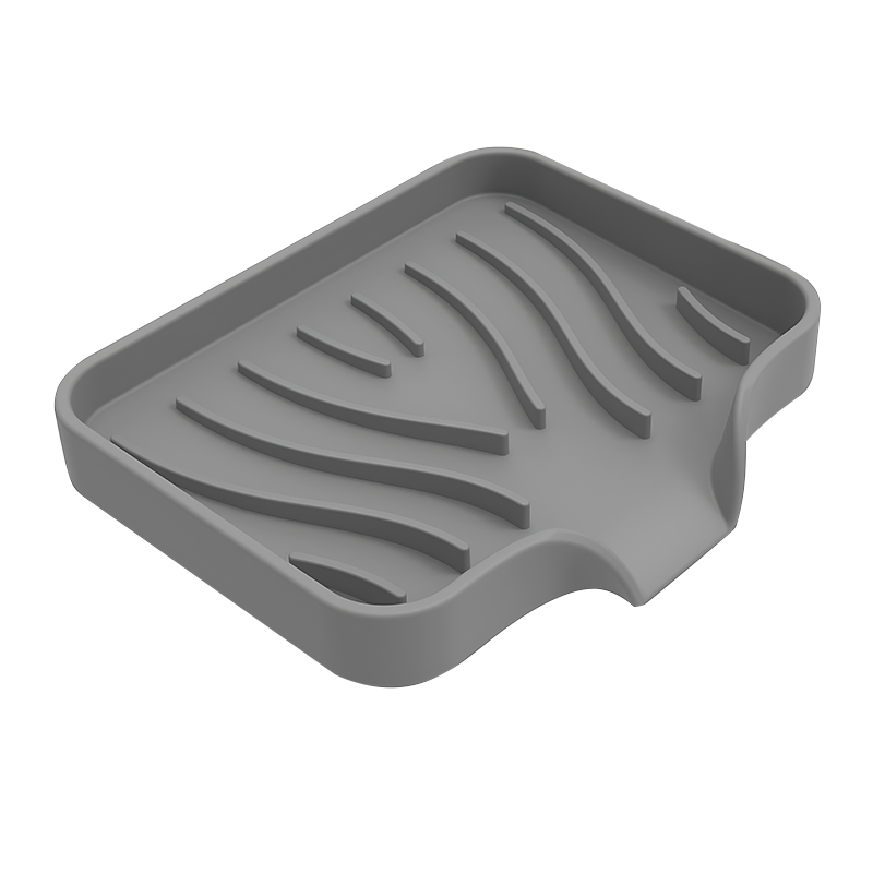 Caja de jabón de drenaje de silicona, soporte de esponja, bandeja de fregadero antideslizante, mesa de lavado creativa, bandeja de jabón para fregadero de cocina, escurridor de baño: Amarillo claro
