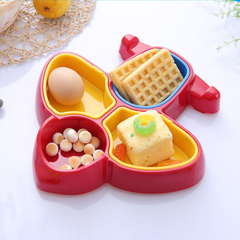 1Pcs Cartoon Baby Kids Dinner Plate Eco-friendly ABS Aircarft Shaped Children Feeding Plate Safety Baby Feeding Tableware