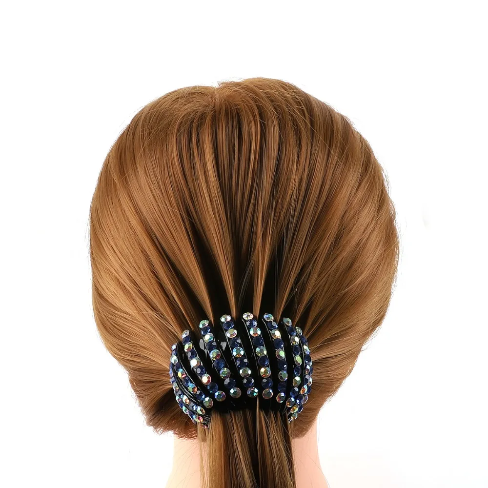 Frauen Haar Clips Kristall Vogel Nest Haar Klaue Brötchen-hersteller Hairgrip Haarnadeln Mädchen Pferdeschwanz-Halfter Klemmen Headwear Haar Zubehör