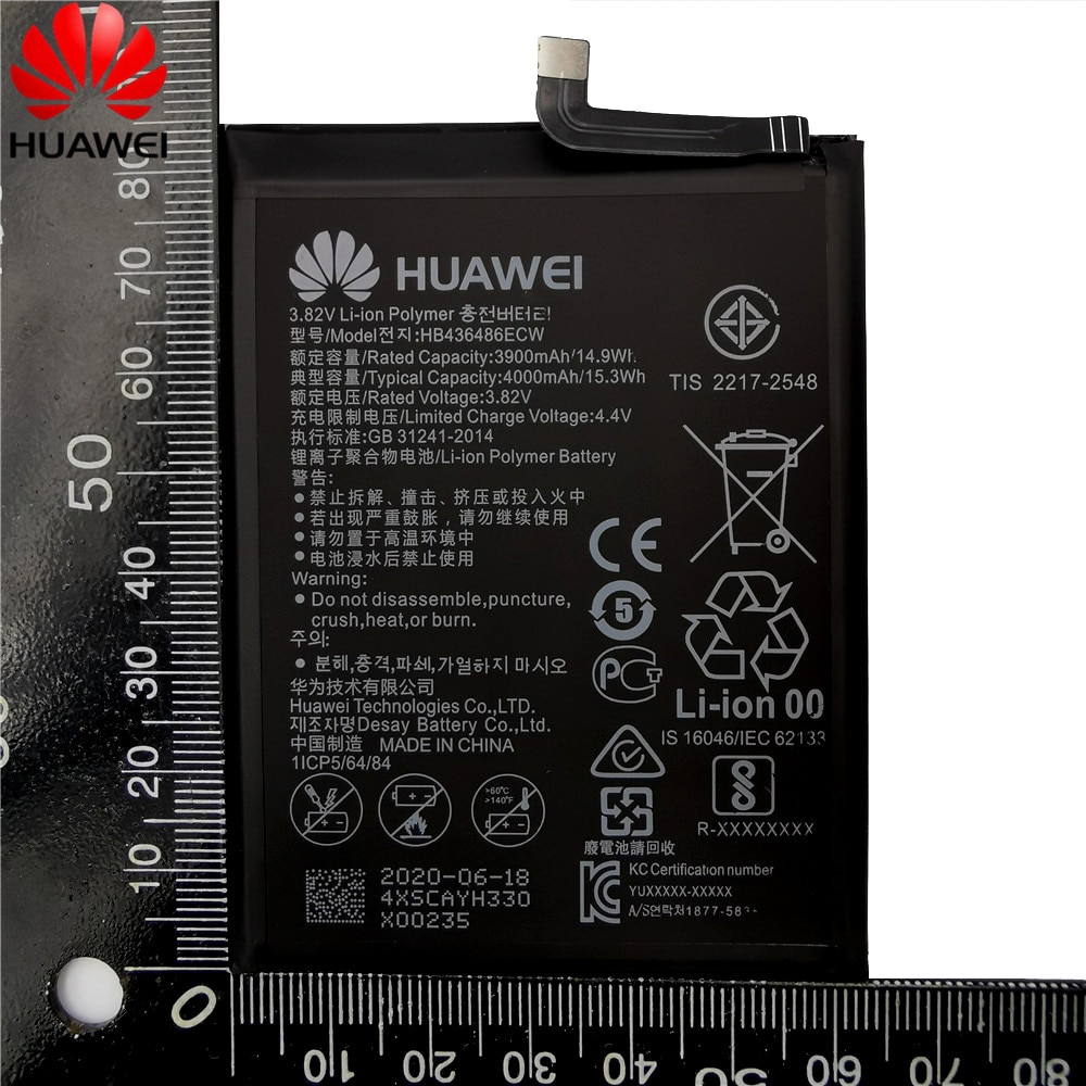 Hua Wei Replacement Phone Battery HB436486ECW 3900mAh for Huawei Mate 10 / 10 Pro Mate 20 P20 Pro Honor V20 Original Batteries